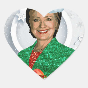 frohe weihnachten Hillary Clinton Herz-Aufkleber