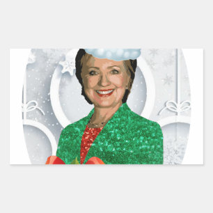 frohe weihnachten Hillary Clinton Rechteckiger Aufkleber