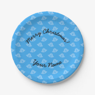 Frohe Weihnachten Himmel blauen Glocken Pappteller