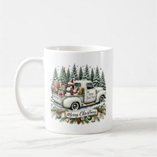 Frohe Weihnachten hinzufügen Monogramm Land LKW Kaffeetasse