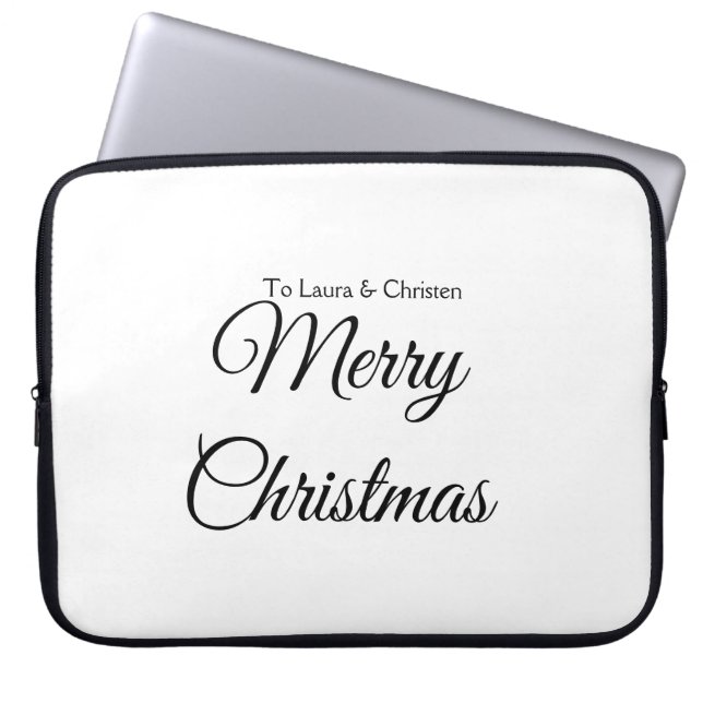 Frohe Weihnachten hinzufügen Namen Text benutzerde Laptopschutzhülle (Vorderseite)