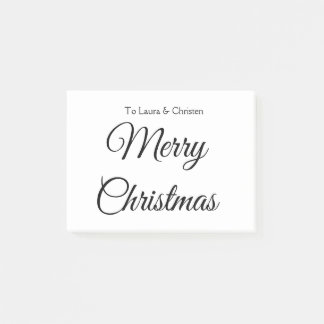 Frohe Weihnachten hinzufügen Namen Text benutzerde Post-it Klebezettel