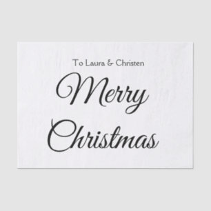 Frohe Weihnachten hinzufügen Namen Text benutzerde Seidenpapier