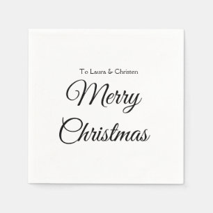 Frohe Weihnachten hinzufügen Namen Text benutzerde Serviette