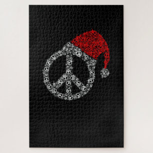 Frohe Weihnachten Hippies Symbol Santa Claus Hat