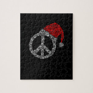 Frohe Weihnachten Hippies Symbol Santa Claus Hat