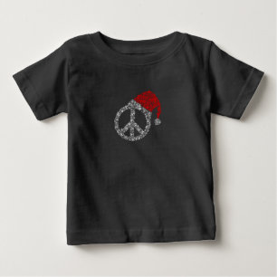 Frohe Weihnachten Hippies Symbol Santa Claus Hat Baby T-shirt