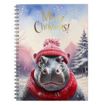 Frohe Weihnachten Hippo Weihnachtsmannmütze und Sc
