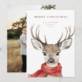 Frohe Weihnachten Hirsch in einem Roten Scarf