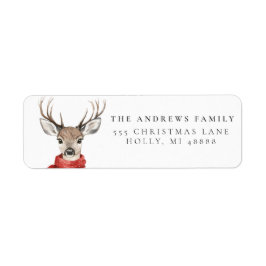 Frohe Weihnachten Hirsch in einem Roten Scarf