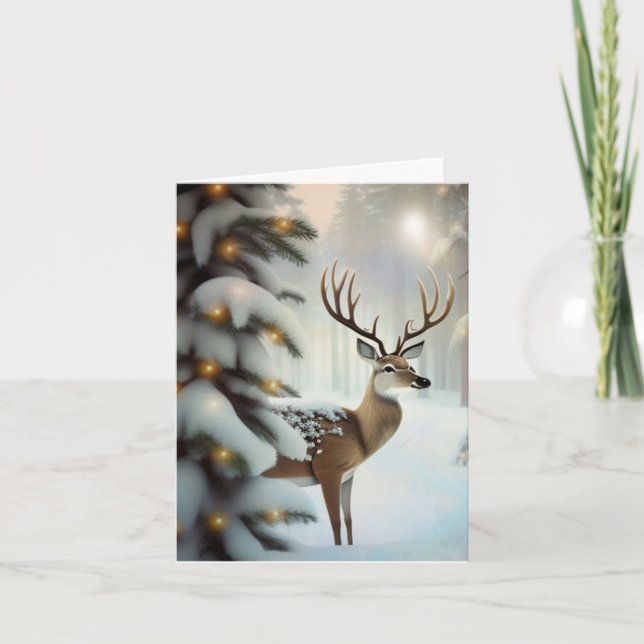 Frohe Weihnachten Hirsch Karte (Vorderseite)