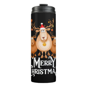 Frohe Weihnachten Hirsch Thermosbecher