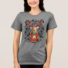 Frohe Weihnachten; Hirsche wünscht sich Tri-Blend Shirt