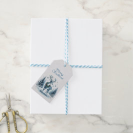 Frohe Weihnachten Hirschschschnee Geschenkanhänger