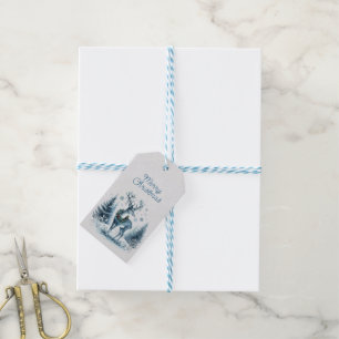 Frohe Weihnachten Hirschschschnee Geschenkanhänger