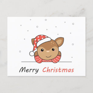 Frohe Weihnachten Hirschschschnee Gruß Postkarte