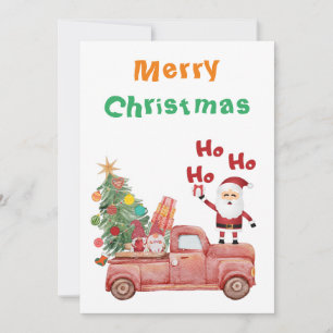 Frohe Weihnachten Ho Ho Ho Lustiger Santa auf rote