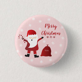 Frohe Weihnachten Ho Ho Ho Santa Claus Button