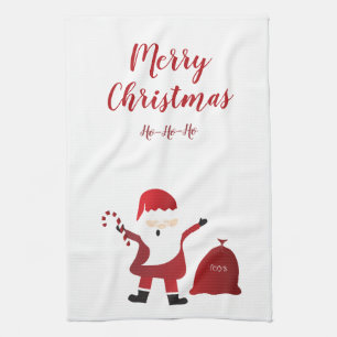 Frohe Weihnachten Ho Ho Ho Santa Claus Candy Cane Geschirrtuch