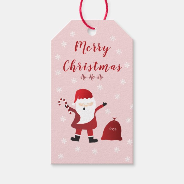 Frohe Weihnachten Ho Ho Ho Santa Claus Geschenkanhänger (Vorderseite)