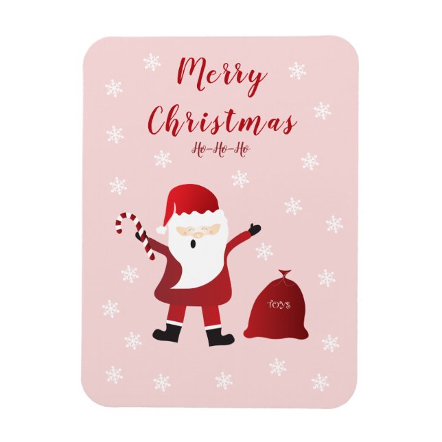 Frohe Weihnachten Ho Ho Ho Santa Claus Red Magnet (Vertikal)