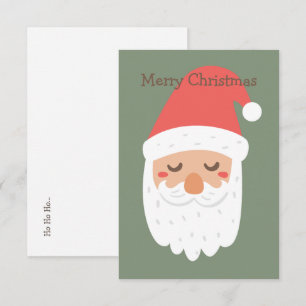 Frohe Weihnachten Ho ho Niedlich Santa Gesicht Gre Dankeskarte