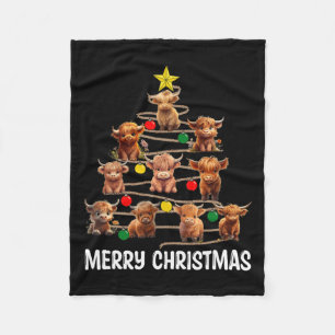 Frohe Weihnachten Hochland Kuh Western Xmas Tree P Fleecedecke