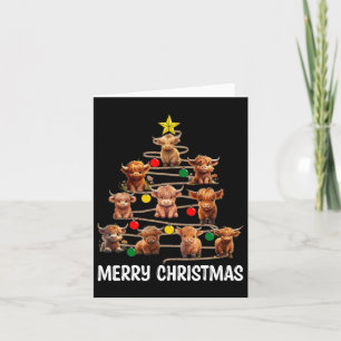 Frohe Weihnachten Hochland Kuh Western Xmas Tree P Karte