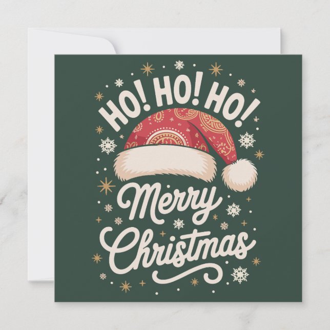 Frohe Weihnachten HoHoHo Funny Weihnachtsmannmütze (Vorderseite)