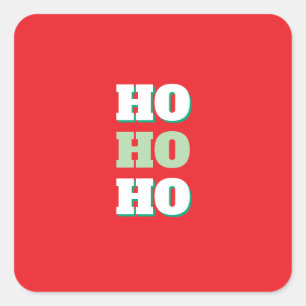 Frohe Weihnachten HoHoHo Party Minimalistisch Schl Quadratischer Aufkleber