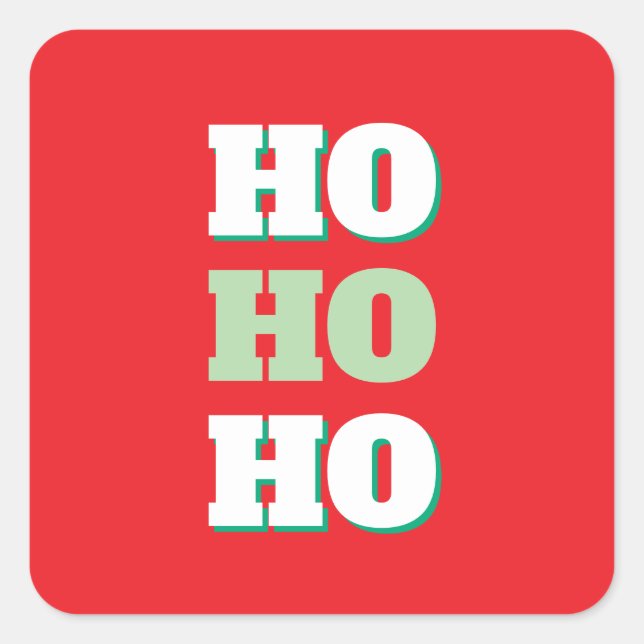 Frohe Weihnachten HoHoHo Party Minimalistisch Schl Quadratischer Aufkleber (Vorderseite)