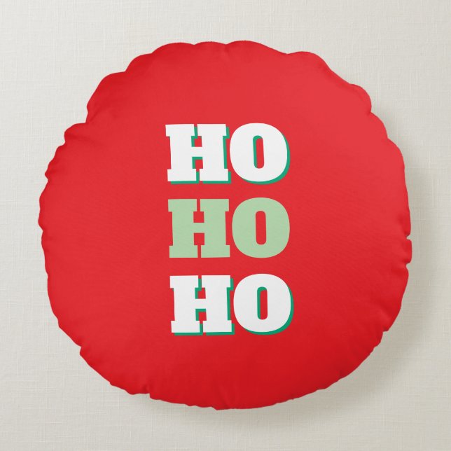 Frohe Weihnachten HoHoHo Party Minimalistisch Schl Rundes Kissen (Vorderseite)