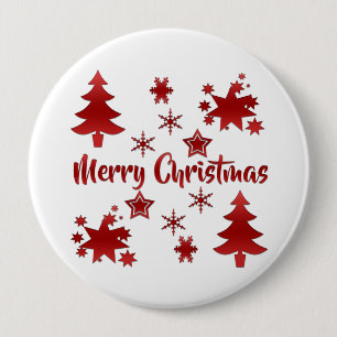 Frohe Weihnachten, Holiday Red Design, Button