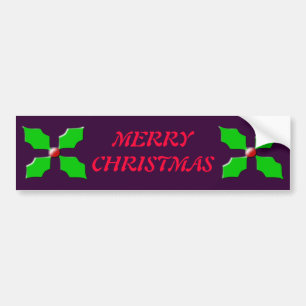 Frohe Weihnachten Holly Autoaufkleber