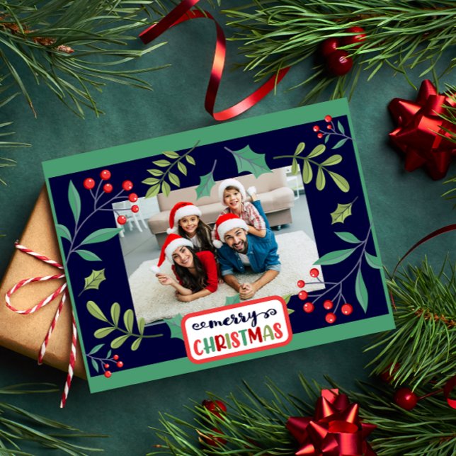 Frohe Weihnachten Holly Berry (fügen Sie Ihre Foto (Von Creator hochgeladen)