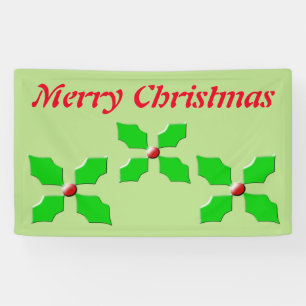 Frohe Weihnachten Holly Custom Banner