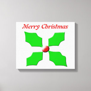 Frohe Weihnachten Holly Custom Canvas Print Leinwanddruck