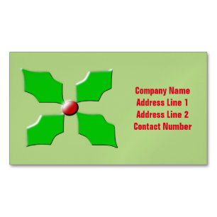 Frohe Weihnachten Holly Custom Magnetische Visitenkarte