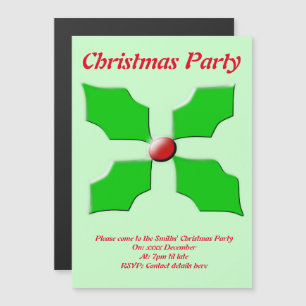 Frohe Weihnachten Holly Custom Party Magneteinladung