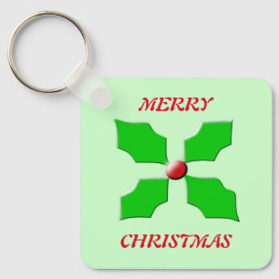 Frohe Weihnachten Holly Custom Schlüsselanhänger