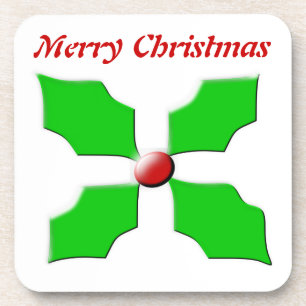 Frohe Weihnachten Holly Customizable Cork Unterset Untersetzer