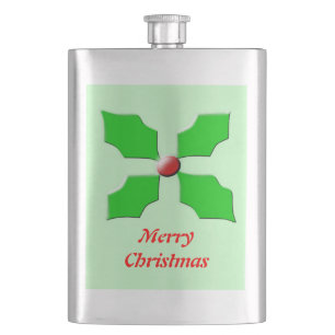 Frohe Weihnachten Holly Flasks Flachmann