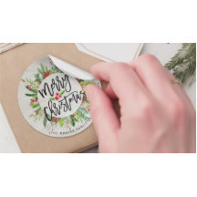 Frohe Weihnachten Holly Floral Wreath Holiday wüns