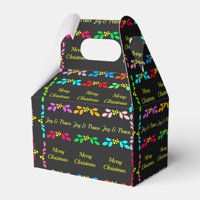 Frohe Weihnachten Holly Gastgeschenk Boxes Geschenkschachtel (Rückseite)