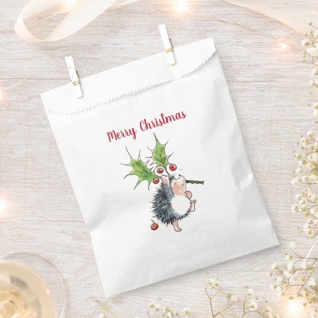 Frohe Weihnachten Holly Igel Geschenktütchen (Ausgeschnitten)