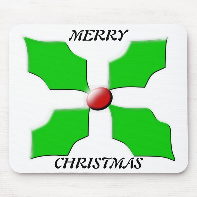 Frohe Weihnachten Holly Mousepad (Vorne)