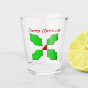 Frohe Weihnachten Holly Personalisiert Schnapsglas