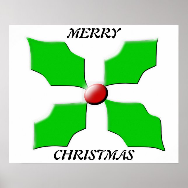 Frohe Weihnachten Holly Poster (Vorne)