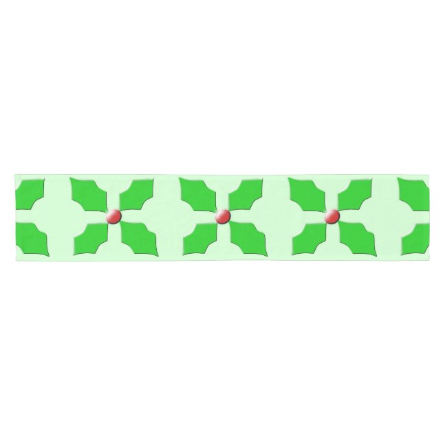 Frohe Weihnachten Holly Table Runner Kurzer Tischläufer (Horizontal)