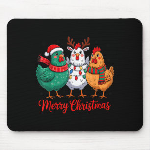 Frohe Weihnachten Hühnerbauer Tier Weihnachtsmann  Mousepad